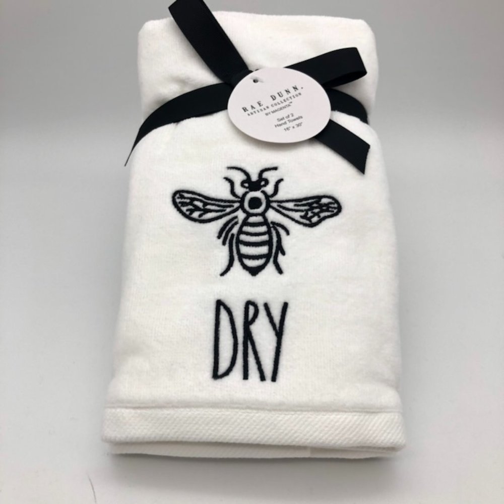 Rae Dunn DRY Hand Towels (set of 2) NWT